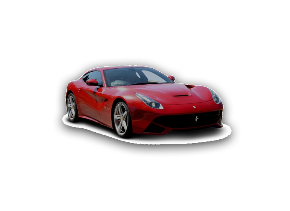 Red Ferrari car transparent background